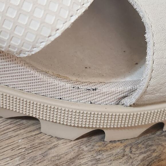 NWT Sorel Cream Beige Sea Salt Joanie II Hi Slingback Sandal Heels Women's 9 - Picture 10 of 11